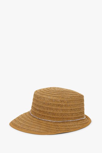 Geweven hoed met metallic details van Modeno voor Dames
