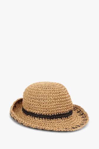 Geweven hoed met zwarte details van Modeno voor Dames