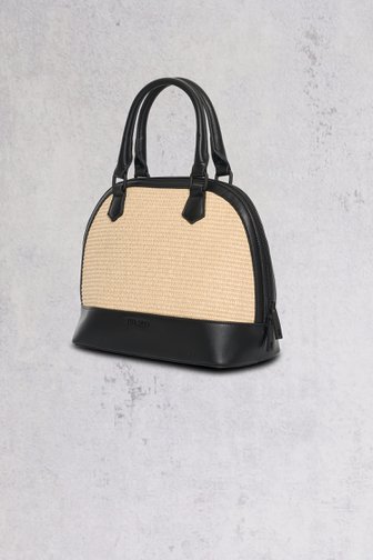 Geweven strooien handtas in beige en zwart van Bulaggi voor Dames