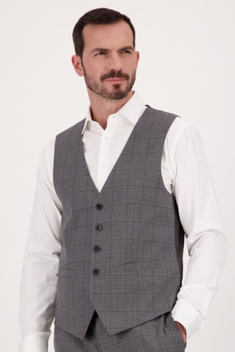 Gilet à carreaux gris - Roald, male, Marque: Dansaert Black