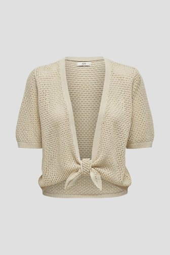 Gilet à manches courtes en crochet beige de JDY pour Femmes