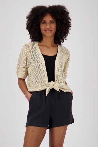 Gilet à manches courtes en crochet beige de JDY pour Femmes