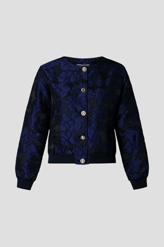 Photo produit 1 de Gilet bleu marine à motif floral de Yest Curve pour Femmes