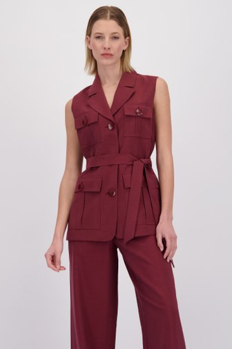 Le devant de Gilet bordeaux sans manches de D'Auvry pour Femmes