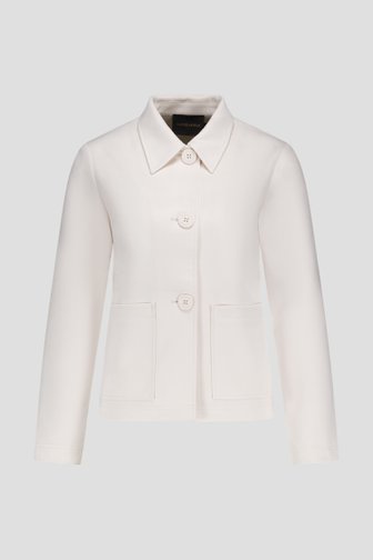 Le devant de Gilet écru en faux-daim de Claude Arielle pour Femmes