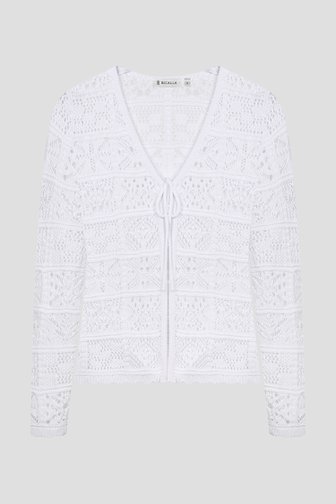 Gilet en maille ajour blanc de Bicalla pour Femmes
