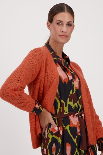Gilet orange avec laine de Geisha pour Femmes