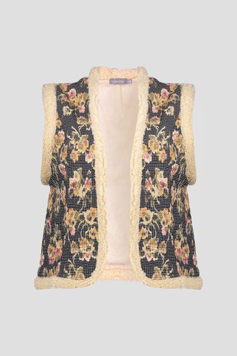 Le devant de Gilet sans manches à imprimé de Geisha pour Femmes