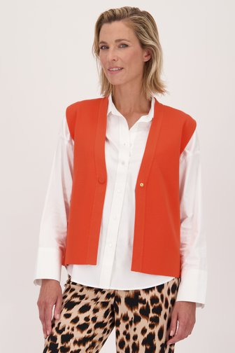 Le devant de Gilet sans manches orange de Claude Arielle pour Femmes