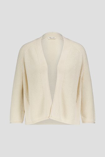 Gilet tricoté écru ajour de Barbara Lebek pour Femmes