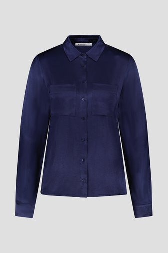 Glanzende donkerblauwe blouse van D'Auvry voor Dames