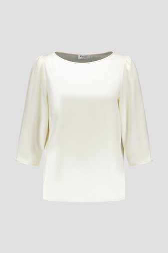 Voorkant van Glanzende ecru blouse met gouden details  door D'Auvry Studio voor Dames
