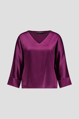 Voorkant van Glanzende paarse blouse  door Claude Arielle voor Dames