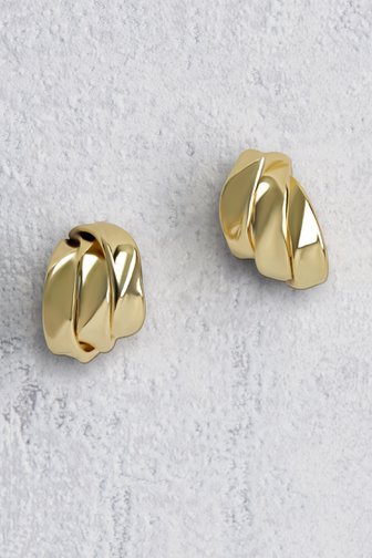 Voorkant van Gouden oorbellen met drie ringen door Liberty Island voor Dames