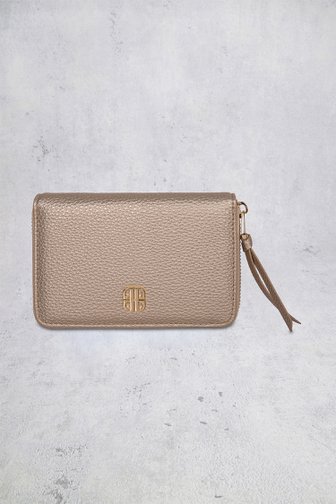 Voorkant van Goudkleurige portemonnee met leather look door Laurent David voor Dames