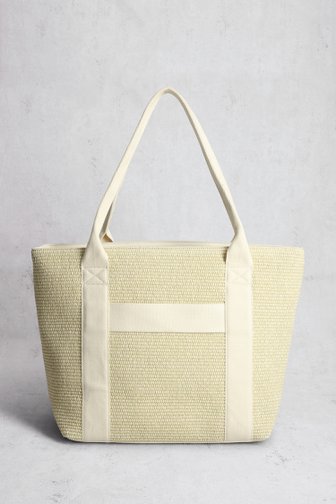 Le devant de Grand sac à bandoulière en raphia écru de Liberty Island pour Femmes