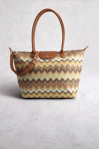 Le devant de Grand sac à main tressé à motif zigzag de Liberty Island pour Femmes