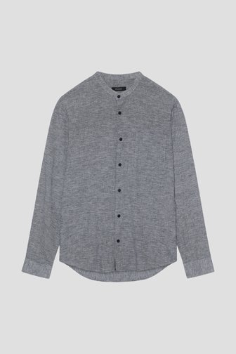 Voorkant van Grijs hemd met opstaande kraag - Slim fit door Matinique voor Heren