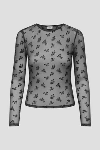 Productfoto 1 van Grijs mesh T-shirt met broderie door JDY voor Dames