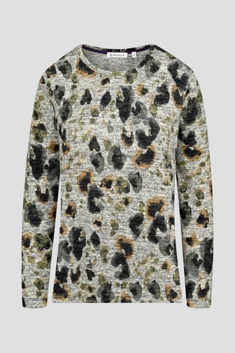 Grijs T-shirt met gevlekte print van Bicalla voor Dames
