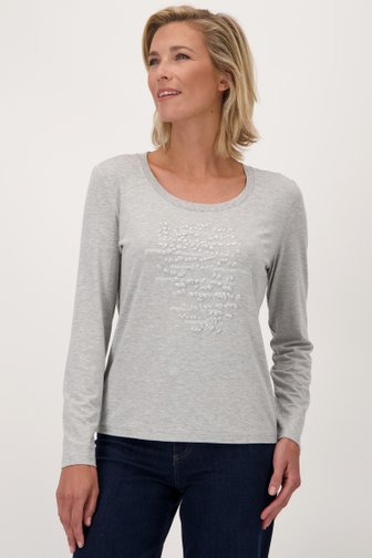 Claude Arielle Grijs T-shirt met glitterend motief