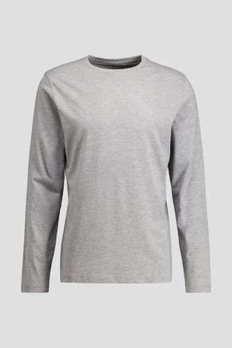 Voorkant van Grijs T-shirt met lange mouwen door Liberty Island voor Heren