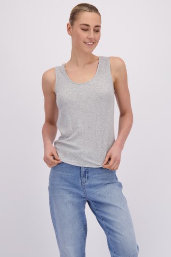 Voorkant van Grijs topje met ronde hals door Liberty Island voor Dames