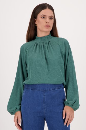 Grijsgroene blouse met fijne textuur van Liberty Island voor Dames