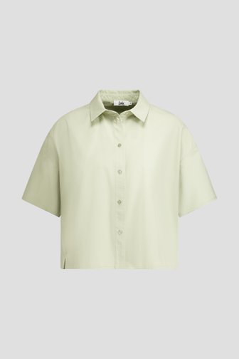 Voorkant van Grijsgroene blouse met korte mouwen door Louise voor Dames