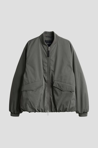 Voorkant van Grijsgroene bomber jacket  door Opus voor Dames