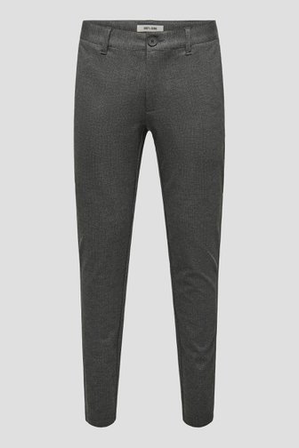 Productfoto 1 van Grijze chino met subtiel ruitjespatroon door Only & Sons voor Heren