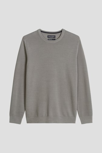 Productfoto 1 van Grijze gebreide trui met ronde hals door Marc O'Polo voor Heren