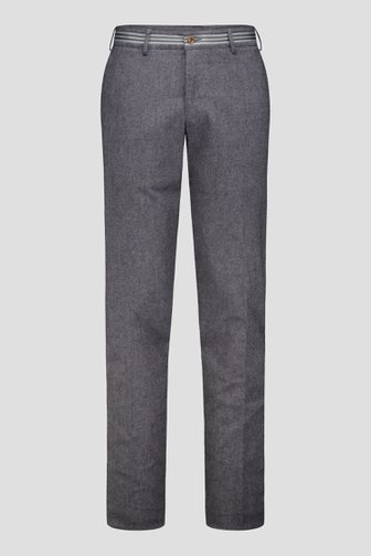 Productfoto 1 van Grijze gemêleerde chino - Milano - Slim fit door Brassville voor Heren
