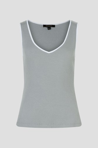 Grijze geribde top met brede schouderbandjes van More & More voor Dames