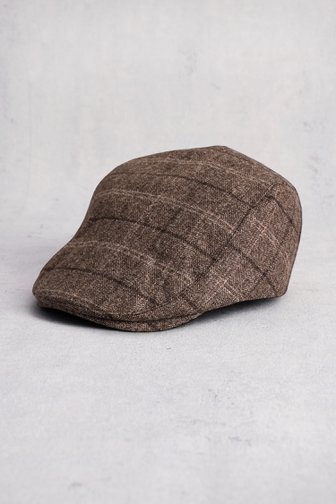 Liberty Island Grijze geruite flap cap