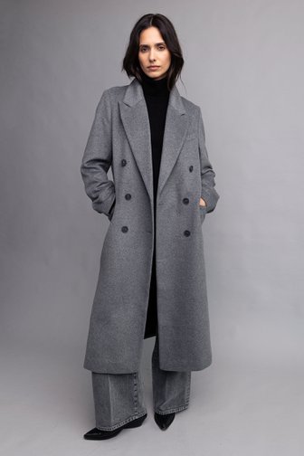 Extra foto 4 van Grijze lange mantel door Louise voor Dames