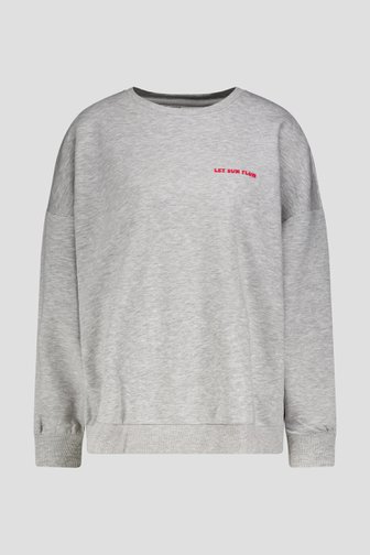 Grijze sweater met opdruk op de rug van Only Carmakoma voor Dames