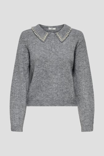 Productfoto 1 van Grijze trui met parels door JDY voor Dames