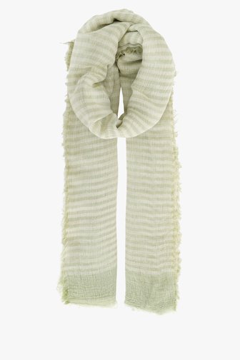 Groen - beige gestreepte sjaal van Liberty Island voor Dames