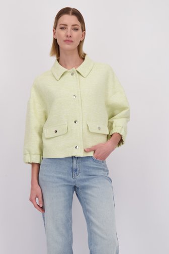 Voorkant van Groen bouclé vest door More & More voor Dames