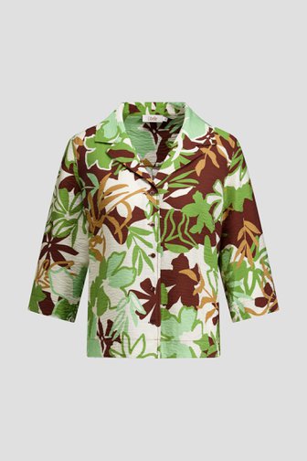 Extra foto 5 van Groen-bruine blouse met bladerprint door Libelle voor Dames