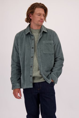 Voorkant van Groen corduroy hemd - Regular fit  door Bluefields voor Heren