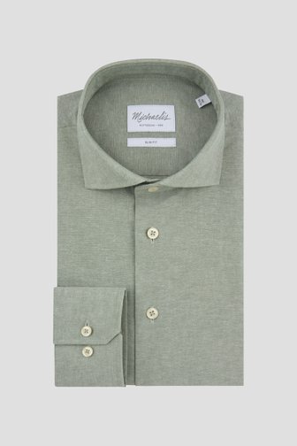 Productfoto 1 van Groen gemêleerd hemd - Slim fit  door Michaelis voor Heren