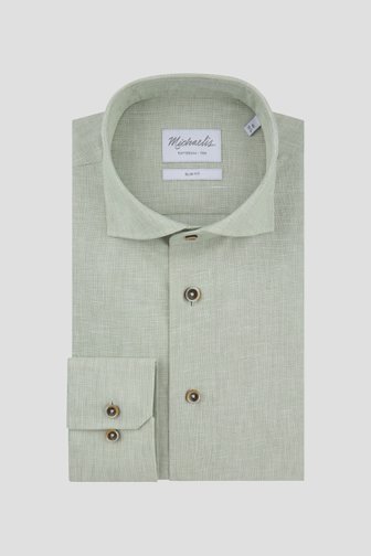 Productfoto 1 van Groen gemêleerd hemd - Slim fit  door Michaelis voor Heren
