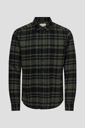 Productfoto 1 van Groen geruit hemd - Slim fit door Only & Sons voor Heren