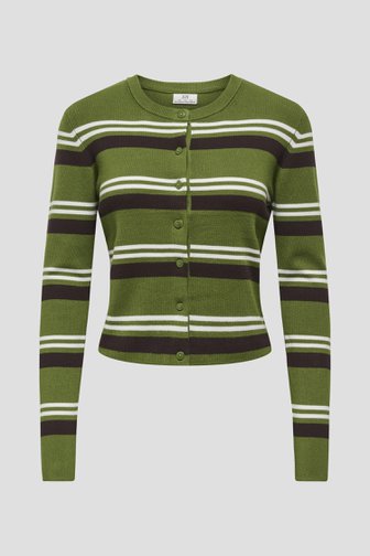 Productfoto 1 van Groen gestreept truitje met knopen door JDY voor Dames