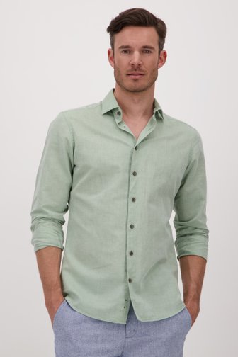 Groen hemd met linnen - slim fit van Upper East voor Heren
