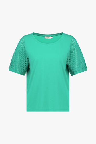 Groen T-shirt met gehaakte mouwen van Libelle voor Dames