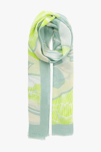 Groenblauw sjaaltje met print van Opus voor Dames