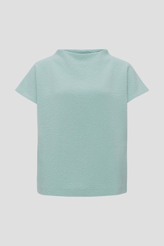 Groenblauw T-shirt met textuur van Opus voor Dames